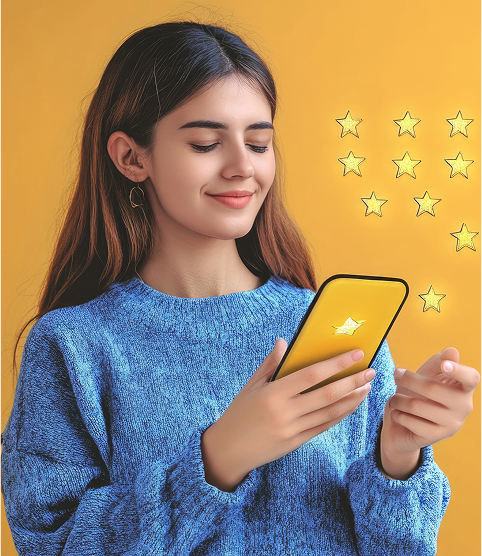 Person using mental health app